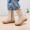 imageBMCiTYBM Toddler Girls Cowgirl Boots Little Kids Mid Calf Western Flower Cowboy Pointed Toe Riding Shoes All Season4camel