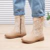 imageBMCiTYBM Toddler Girls Cowgirl Boots Little Kids Mid Calf Western Flower Cowboy Pointed Toe Riding Shoes All Season4camel