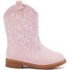 imageBMCiTYBM Toddler Girls Cowgirl Boots Little Kids Mid Calf Western Flower Cowboy Pointed Toe Riding Shoes All Season4pink