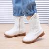 imageBMCiTYBM Toddler Girls Cowgirl Boots Little Kids Mid Calf Western Flower Cowboy Pointed Toe Riding Shoes All Season4white