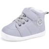 imageBMCiTYBM Baby Boy Girl Snow Boots Infant Warm Winter Booties Slip On Lightweight Outdoor Indoor Sock Shoes for First Walkers 6 9 12 18 24 MonthsBgrey