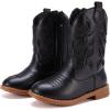 imageBMCiTYBM Toddler Girls Cowboy Cowgirl Boots Little Kids Pointed Toe Western Boots Mid Calf Side Zipper Riding Shoes for All Seasons ToddlerLittle KidAblack