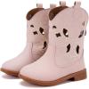 imageBMCiTYBM Toddler Girls Cowboy Cowgirl Boots Little Kids Pointed Toe Western Boots Mid Calf Side Zipper Riding Shoes for All Seasons ToddlerLittle KidBpink