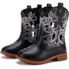 imageBMCiTYBM Toddler Girls Cowboy Cowgirl Boots Little Kids Pointed Toe Western Boots Mid Calf Side Zipper Riding Shoes for All Seasons ToddlerLittle KidBblack