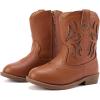 imageBMCiTYBM Toddler Little Girls Cowboy Cowgirl Boots Kids Pointed Toe Western Boots Mid Calf Side Zipper Riding Shoes for All Seasons ToddlerLittle KidA1brown