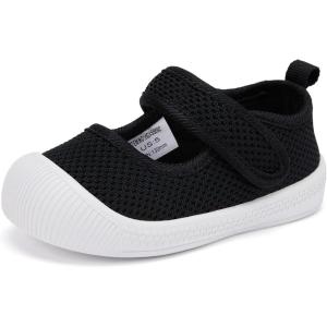 imageBMCiTYBM Baby Walking Shoes Infant Boy Girl First Walker Shoes Breathable Lightweight NonSlip Sneakers 6 9 12 18 24 Months Black Size 1218 Months Infant