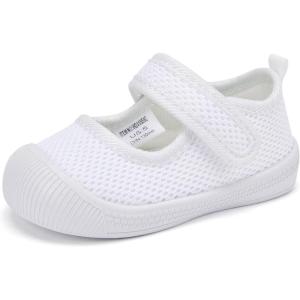 imageBMCiTYBM Baby Walking Shoes Infant Boy Girl First Walker Shoes Breathable Lightweight NonSlip Sneakers 6 9 12 18 24 Months White Size 1218 Months Infant