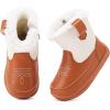 imageBMCiTYBM Baby Boys Girls Boots Infant Shoes First Walking Booties for All Seasons for 6 9 12 15 18 24 Months2brownWhite