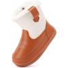 imageBMCiTYBM Baby Boys Girls Boots Infant Shoes First Walking Booties for All Seasons for 6 9 12 15 18 24 Months2brownWhite