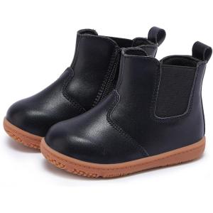 imageBMCiTYBM Baby Boys Girls Boots Infant Shoes First Walking Booties for All Seasons for 6 9 12 15 18 24 Months1black