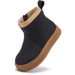 imageBMCiTYBM Baby Boys Girls Boots Infant Shoes First Walking Booties for All Seasons for 6 9 12 15 18 24 Months31black