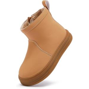 imageBMCiTYBM Baby Boys Girls Boots Infant Shoes First Walking Booties for All Seasons for 6 9 12 15 18 24 Months3camel
