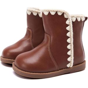 imageBMCiTYBM Baby Boys Girls Boots Infant Shoes First Walking Booties for All Seasons for 6 9 12 15 18 24 Months8brown