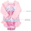imageBMCiTYBM Baby Girls Swimsuits Long Sleeve Zipper One Piece UPF 50 Sun Protection Swimwear Rash GuardPink