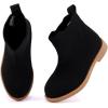 imageBMCiTYBM Toddler Girls Ankle Boots Low Heel Knitting Sock Short Chelsea Breathable Mesh Slip On Booties Dress Shoes All SeasonBlack