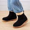 imageBMCiTYBM Toddler Girls Ankle Boots Low Heel Knitting Sock Short Chelsea Breathable Mesh Slip On Booties Dress Shoes All SeasonBlack