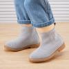 imageBMCiTYBM Toddler Girls Ankle Boots Low Heel Knitting Sock Short Chelsea Breathable Mesh Slip On Booties Dress Shoes All SeasonGrey