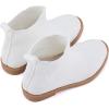 imageBMCiTYBM Toddler Girls Ankle Boots Low Heel Knitting Sock Short Chelsea Breathable Mesh Slip On Booties Dress Shoes All SeasonWhite