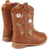 imageBMCiTYBM Toddler Girls Cowgirl Boots Little Kids Mid Calf Western Boots Flower Cowboy Boots Pointed Toe Riding Shoes1brown
