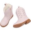 imageBMCiTYBM Toddler Girls Cowgirl Boots Little Kids Mid Calf Western Boots Flower Cowboy Boots Pointed Toe Riding Shoes2pink