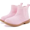 imageBMCiTYBM Toddler Girls Ankle Boots Low Heel Knitting Sock Short Chelsea Breathable Mesh Slip On Booties Dress Shoes All SeasonPink