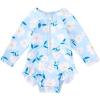 imageBMCiTYBM Baby Girls Swimsuits Long Sleeve Zipper One Piece UPF 50 Sun Protection Swimwear Rash GuardBlue