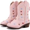 imageBMCiTYBM Girls Cowgirl Boots UnisexChild Mid Calf Toddler Cowboy Boots Little Kids Western Boots Round Toe All Seasons ShoesMultipink