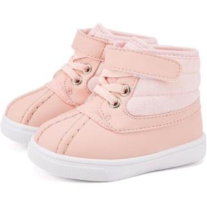 imageBMCiTYBM Baby Snow Boots Boys Girls Winter Infant Shoes AntiSlip 6 9 12 18 24 Months Faux FurYarns Pink