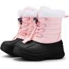 imageBMCiTYBM Kids Snow Boots Boys Girls Toddler Winter Waterproof Shoes Cold Weather Outdoor Lightweight ToddlerLittle KidsBig Kids5pinkBlack