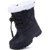 imageBMCiTYBM Kids Snow Boots Boys Girls Toddler Winter Waterproof Shoes Cold Weather Outdoor Lightweight ToddlerLittle KidsBig KidsDark Black
