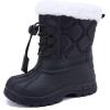 imageBMCiTYBM Kids Snow Boots Boys Girls Toddler Winter Waterproof Shoes Cold Weather Outdoor Lightweight ToddlerLittle KidsBig KidsDark Black