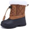 imageBMCiTYBM Kids Snow Boots Boys Girls Toddler Winter Waterproof Shoes Cold Weather Outdoor Lightweight ToddlerLittle KidsBig KidsDark Brown
