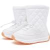 imageBMCiTYBM Toddler Boy Girl Snow Boots Waterproof Winter Warm Booties Nonslip Lightweight Outdoor Walking Shoes for Cold WeatehrAwhite