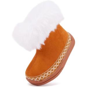 imageBMCiTYBM Baby Snow Boots Infant Boy Girl Winter Boots Nonslip Lightweight Outdoor Warm Shoes for Cold Weather 6 9 12 18 24 MonthsInfantToddlerAbrown