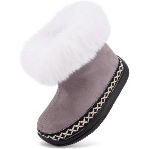 imageBMCiTYBM Baby Snow Boots Infant Boy Girl Winter Boots Nonslip Lightweight Outdoor Warm Shoes for Cold Weather 6 9 12 18 24 MonthsInfantToddlerAgrey