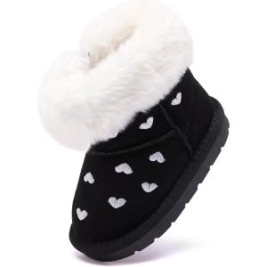imageBMCiTYBM Baby Snow Boots Infant Boy Girl Winter Boots Nonslip Lightweight Outdoor Warm Shoes for Cold Weather 6 9 12 18 24 MonthsInfantToddlerD1black