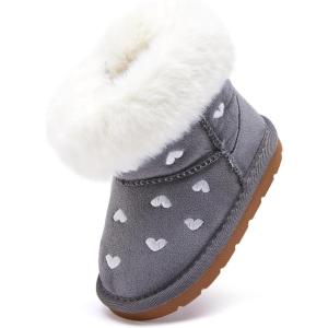 imageBMCiTYBM Baby Snow Boots Infant Boy Girl Winter Boots Nonslip Lightweight Outdoor Warm Shoes for Cold Weather 6 9 12 18 24 MonthsInfantToddlerD1grey