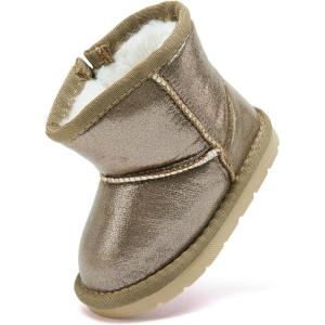 imageBMCiTYBM Baby Snow Boots Infant Boy Girl Winter Boots Nonslip Lightweight Outdoor Warm Shoes for Cold Weather 6 9 12 18 24 MonthsInfantToddlerEgittler Gold