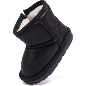 imageBMCiTYBM Baby Snow Boots Infant Boy Girl Winter Boots Nonslip Lightweight Outdoor Warm Shoes for Cold Weather 6 9 12 18 24 MonthsInfantToddlerEgittler Black