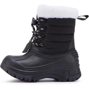 imageBMCiTYBM Kids Snow Boots Boys Girls Toddler Winter Waterproof Shoes Cold Weather Outdoor Lightweight ToddlerLittle KidsBig Kids5black