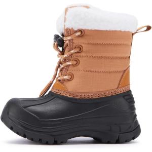 imageBMCiTYBM Kids Snow Boots Boys Girls Toddler Winter Waterproof Shoes Cold Weather Outdoor Lightweight ToddlerLittle KidsBig Kids5brown