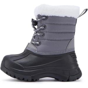imageBMCiTYBM Kids Snow Boots Boys Girls Toddler Winter Waterproof Shoes Cold Weather Outdoor Lightweight ToddlerLittle KidsBig Kids5grey