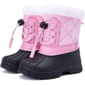 imageBMCiTYBM Kids Snow Boots Boys Girls Toddler Winter Waterproof Shoes Cold Weather Outdoor Lightweight ToddlerLittle KidsBig KidsDark Pink