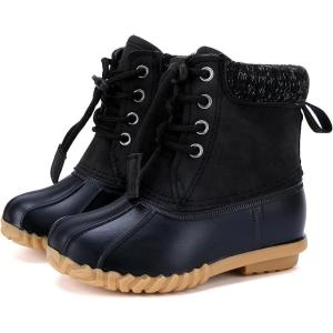 imageBMCiTYBM Kids Snow Boots Boys Girls Toddler Winter Waterproof Shoes Cold Weather Outdoor Lightweight ToddlerLittle KidsBig KidsMulti Black