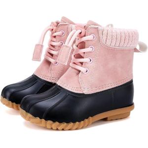 imageBMCiTYBM Kids Snow Boots Boys Girls Toddler Winter Waterproof Shoes Cold Weather Outdoor Lightweight ToddlerLittle KidsBig KidsMulti Pink