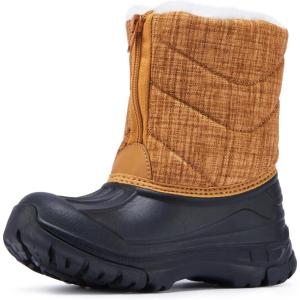 imageBMCiTYBM Toddler Snow Boots Boys Girls Winter Warm Shoes High Top Outdoor Sneakers for Cold WeatherAbrown