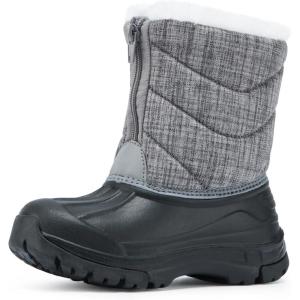 imageBMCiTYBM Toddler Snow Boots Boys Girls Winter Warm Shoes High Top Outdoor Sneakers for Cold WeatherAgrey
