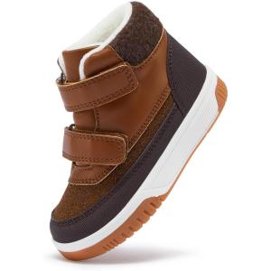 imageBMCiTYBM Toddler Snow Boots Boys Girls Winter Warm Shoes High Top Outdoor Sneakers for Cold WeatherBbrown