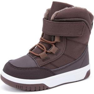 imageBMCiTYBM Toddler Snow Boots Boys Girls Winter Warm Shoes High Top Outdoor Sneakers for Cold WeatherDbrown