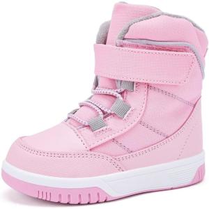 imageBMCiTYBM Toddler Snow Boots Boys Girls Winter Warm Shoes High Top Outdoor Sneakers for Cold WeatherDpink